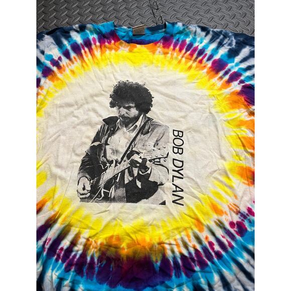Vintage Bob Dylan Never Ending Tour 2009 Shirt L Tie‎ Dye Rap Tee Double Sided - Picture 2 of 6